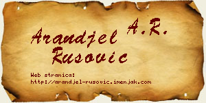 Aranđel Rusović vizit kartica